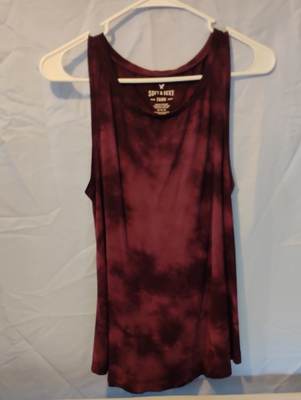 👀American Eagle Soft & Sexy Burgundy Tie Dye Tank Top Size Medium🔥🔥🔥